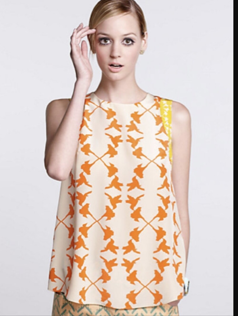 Charlotte By Charlotte Taylor For Anthropologie Hummingbird Silk Top Size 4